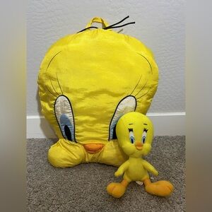 Vintage 1994 Play By Play Large Tweety Bird Head Pillow Plush Small tweety plush